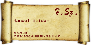 Handel Szidor névjegykártya